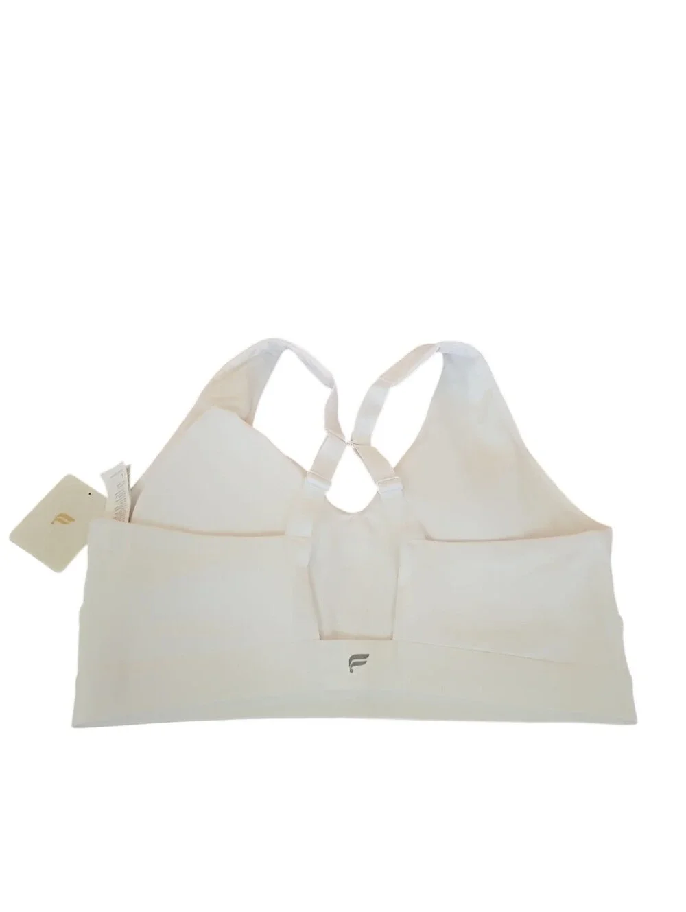 Fabletics All Day Every Day Low Impact Bra White V-Neck Sports Bra Sz Large New
